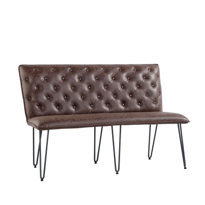 Studded Back 1.4 Bench in Brown
