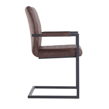 Diamond Stitch Carver Chair in Brown