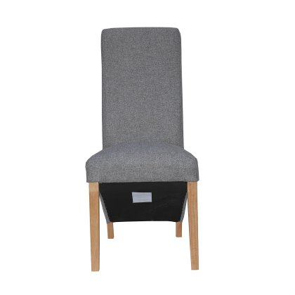 Wave Back Fabric Dining Chair in Light Grey