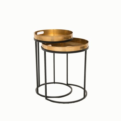 Coach House Brass and Black Nesting Tables