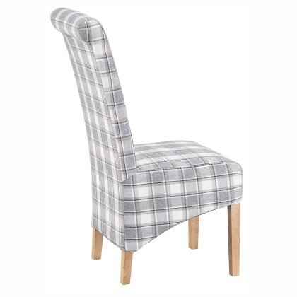 Scroll Back Chair in Cappucino Check