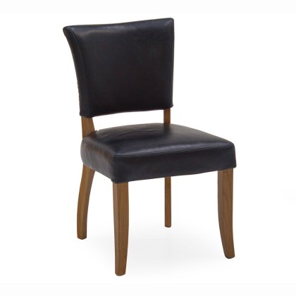 Duke Dining Chair in Blue Leather