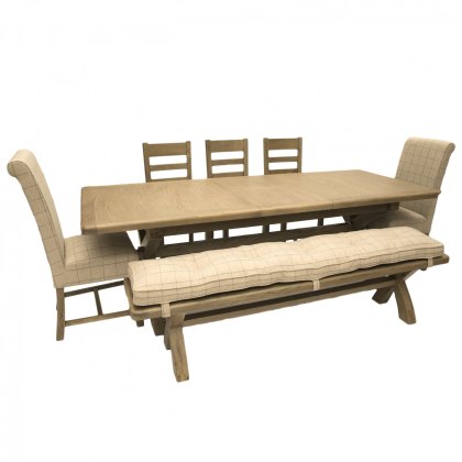Heritage 2m Extending Dining Table with Bench & 5 Chairs Heritage 2m Extending Dining Table with Bench & 5 Chairs