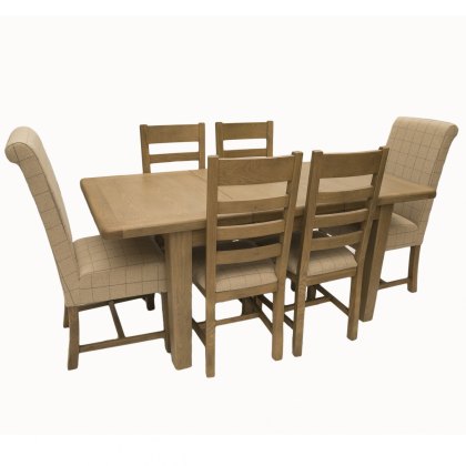 Heritage 1.3m Extending Dining Table with 6 Chairs
