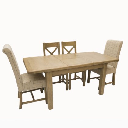 Heritage 1.3m Extending Dining Table with 4 Chairs