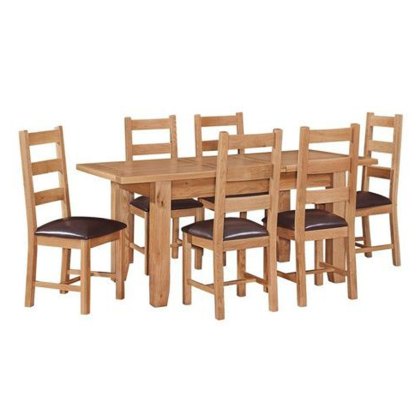 Cotswold 1.4m Extending Dining Table & 6 Chairs
