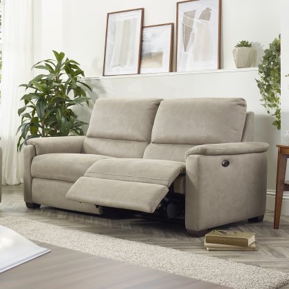 Spencer 3 seater power recliner in silver grey fabric