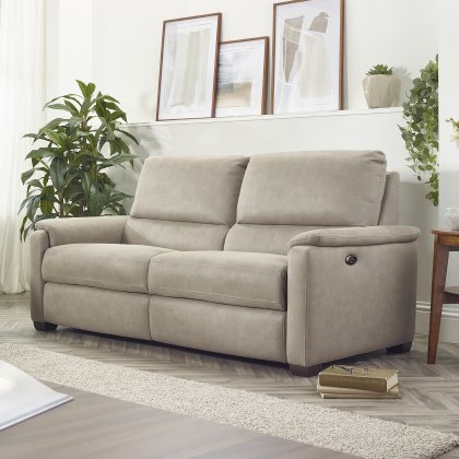 Spencer 3 seater power recliner in silver grey fabric Spencer 3 seater power recliner in silver grey fabric