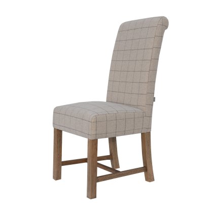 Heritage Upholstered Dining Chair in Natural Check