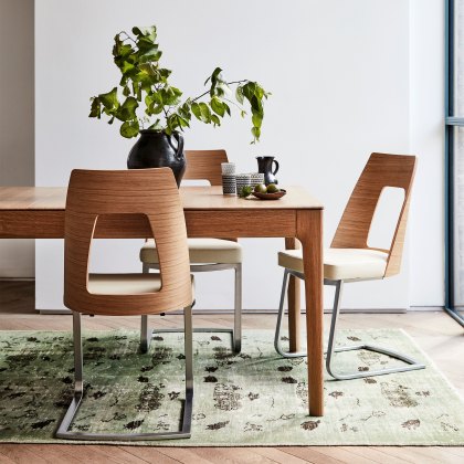Ercol Romana Medium extending Dining Table with 6 Cantilever Chairs
