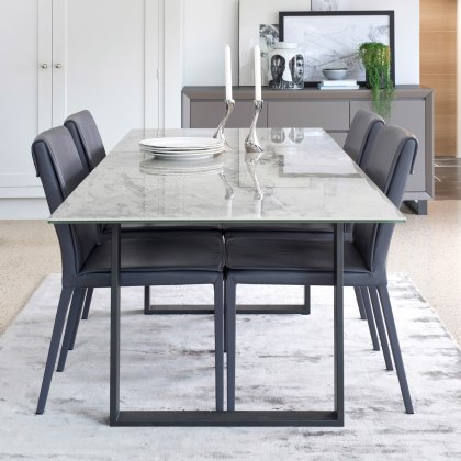 Panama  Extending Light Grey Table and 4 Rocco Chairs