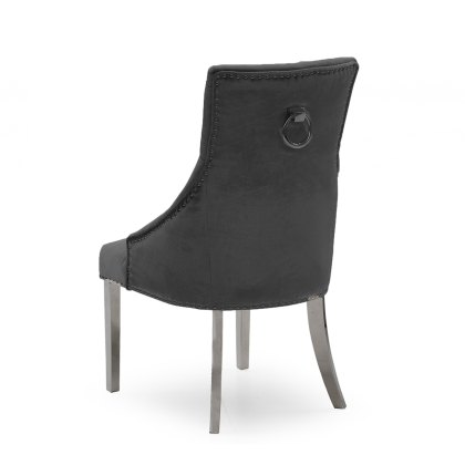 Belvedere Knockerback Dining Chair in Charcoal