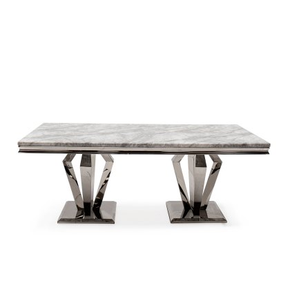 Arturo 2m Dining Table and 6 Belvedere Chairs in Pewter