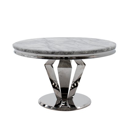 Arturo Round Dining Table and 4 Belvedere Chairs in Charcoal