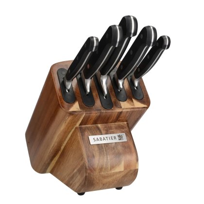 Sabatier Edgekeeper Self Sharpening 5 Piece Acacia Knife Block Sabatier Edgekeeper Self Sharpening 5 Piece Acacia Knife Block