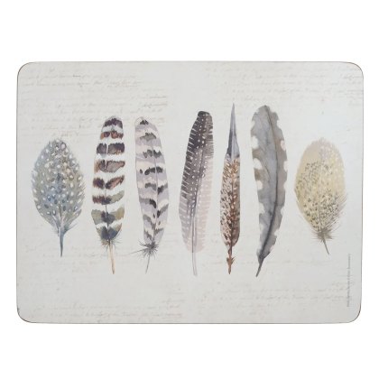 Creative Tops Pack of 6 Feathers Placemats Creative Tops Pack of 6 Feathers Placemats