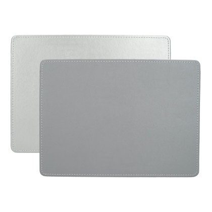 Creative Tops Naturals Pack of 4 Faux Leather Silver Placemats