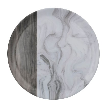 Creative Tops Grey Marble and Wood Round Tray