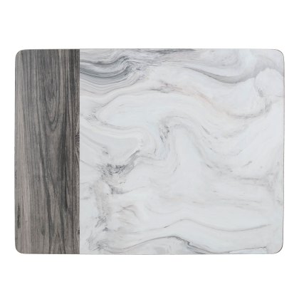 Creative Tops Pack of 4 Large Marble and Wood Placemats