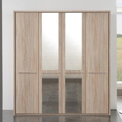 Wiemann Rhodes 4 Door Wardrobe With Centre Mirrors & Frame Wiemann Rhodes 4 Door Wardrobe With Centre Mirrors & Frame