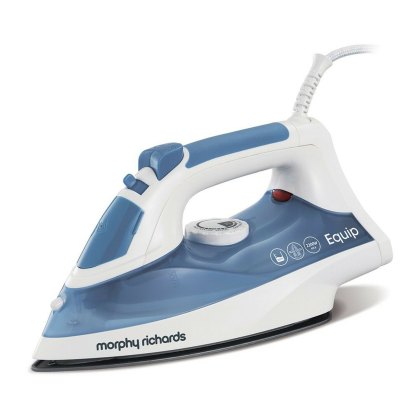 Equip Blue Steam Iron with Non Stick Soleplate