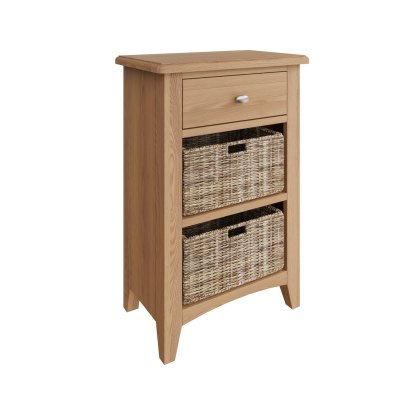 Stiffkey 1 Drawer 2 Basket Unit in Oak