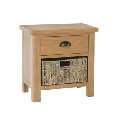 Hastings 1 Drawer 1 Basket Unit in Oak