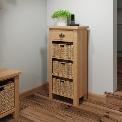 Hastings 1 Drawer 3 Basket Unit in Oak Hastings 1 Drawer 3 Basket Unit in Oak