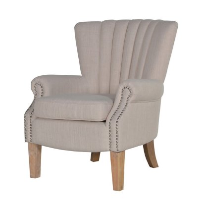 Coach House Studded Armchair in Cream