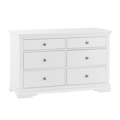 Sorrento White 6 Drawer Chest