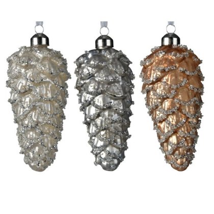 Frosted Pinecones In 3 Colours