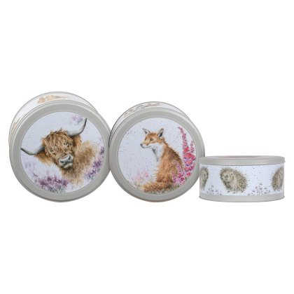 Wrendale Cake Tin Nest Cow Fox Hedgehog