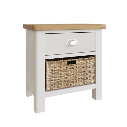 Hastings 1 Drawer 1 Basket Unit in Stone