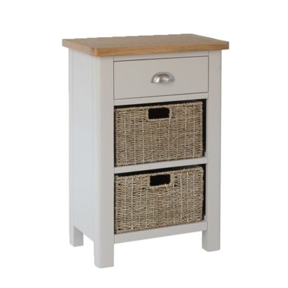 Hastings 1 Drawer 2 Basket Unit in Stone