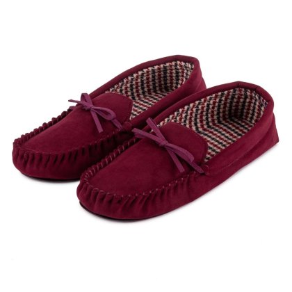 Totes Check Lined Suedette Moccasin