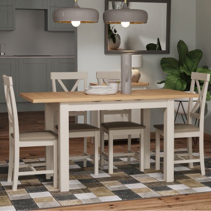 Hastings 1.2m Table and 4 Chairs in Stone