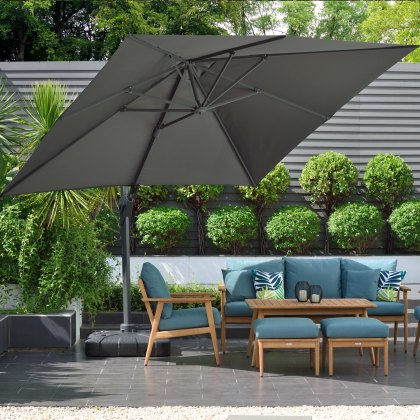 Super Deluxe 3m Cantilever Parasol with Water Filled Base and Cover