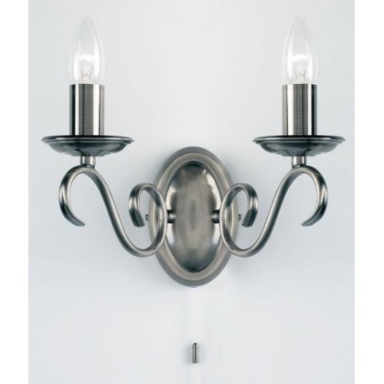 Antique Silver Traditional Double Wall Light