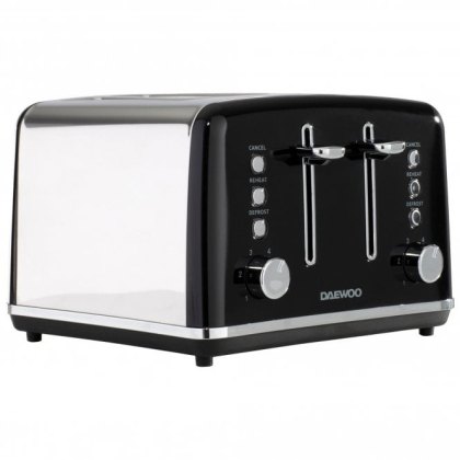 Daewoo Kensington Black 4 Slices Toaster