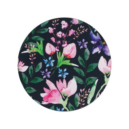 Denby Dark Floral Round Coasters X6