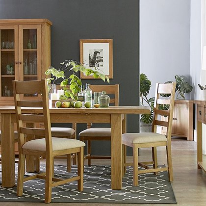 Norfolk Oak 1.25 Extending Dining Table and 4 Chairs