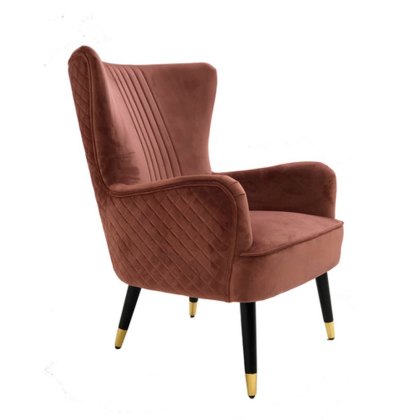 Wolsey Armchair in Pink Velvet