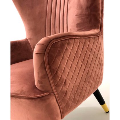 Wolsey Armchair in Pink Velvet