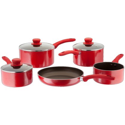 Radiant Red 5 piece pan set