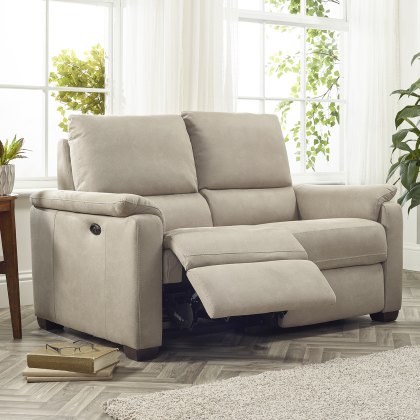 Spencer 2 seater power recliner in silver grey fabric