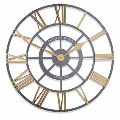 Thomas Kent 24" Evening Star Brass Wall Clock