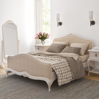 Willis & Gambier Ivory Bedroom Double Upholstered Bedstead high end
