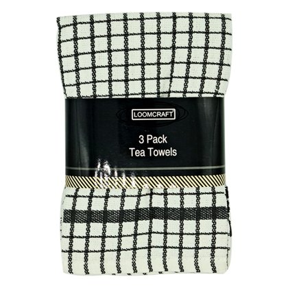 Boston Tea Towel Dark Grey 3 Pack