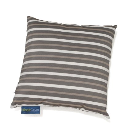 Outdoor Grey Stripe Scatter Cushion
