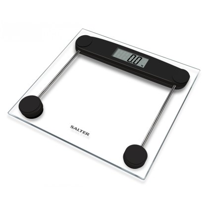 Salter Toughened Glass Compact Electronic Bathroom Scale - Silver
